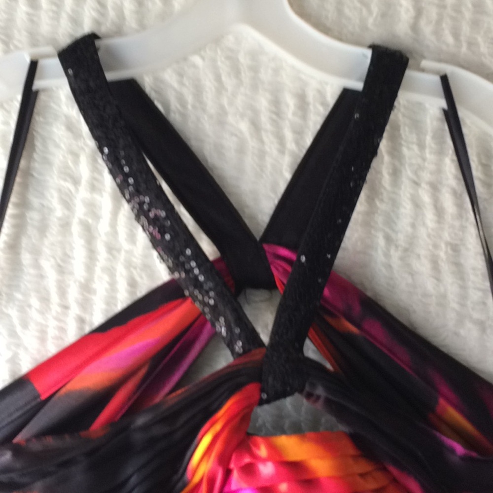 Sequin strap floral dress.